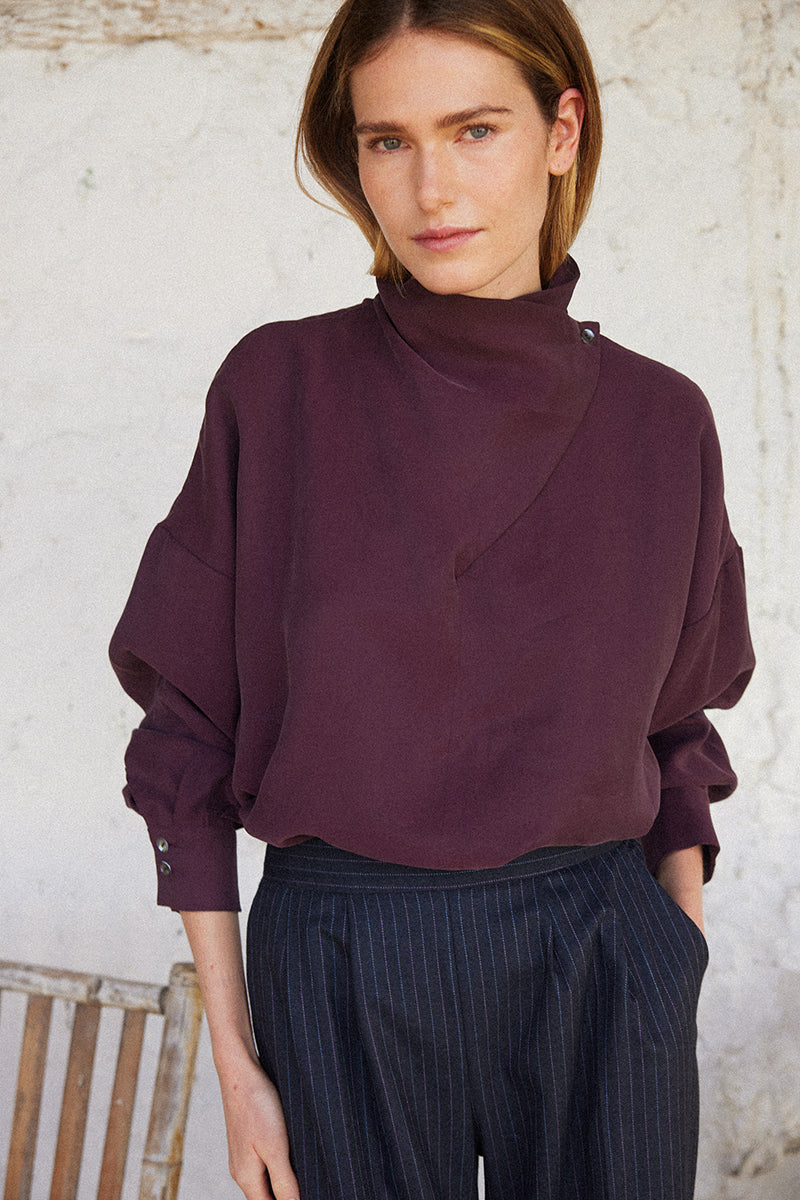 Marlena Aubergine Blouse