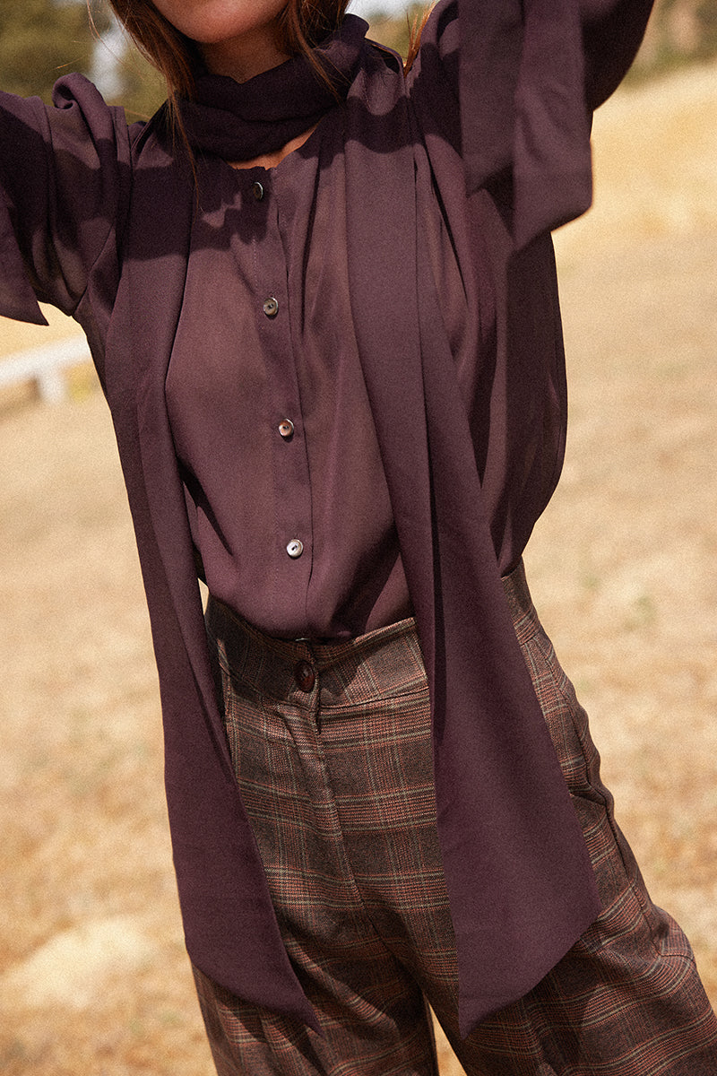 Serafina blouse, eggplant