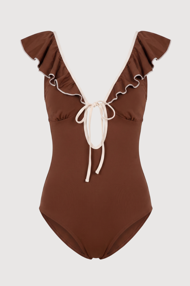 Mahogany ruffle swimsuit