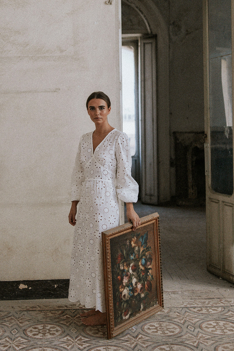 White Brocade Nightgown
