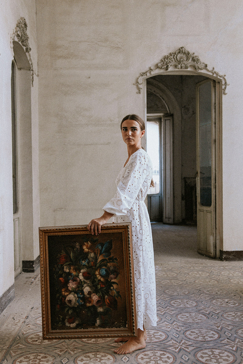 White Brocade Nightgown