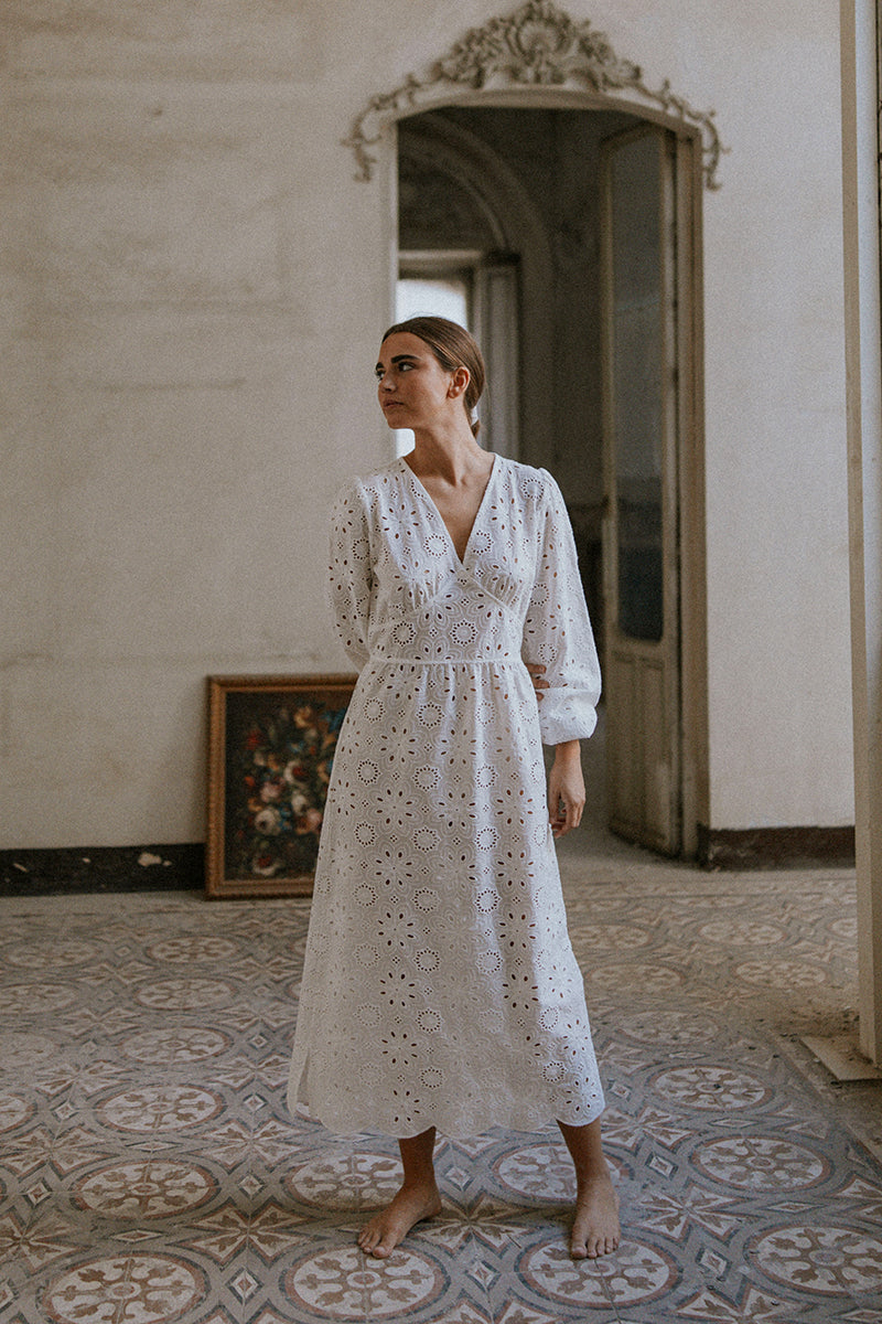 White Brocade Nightgown