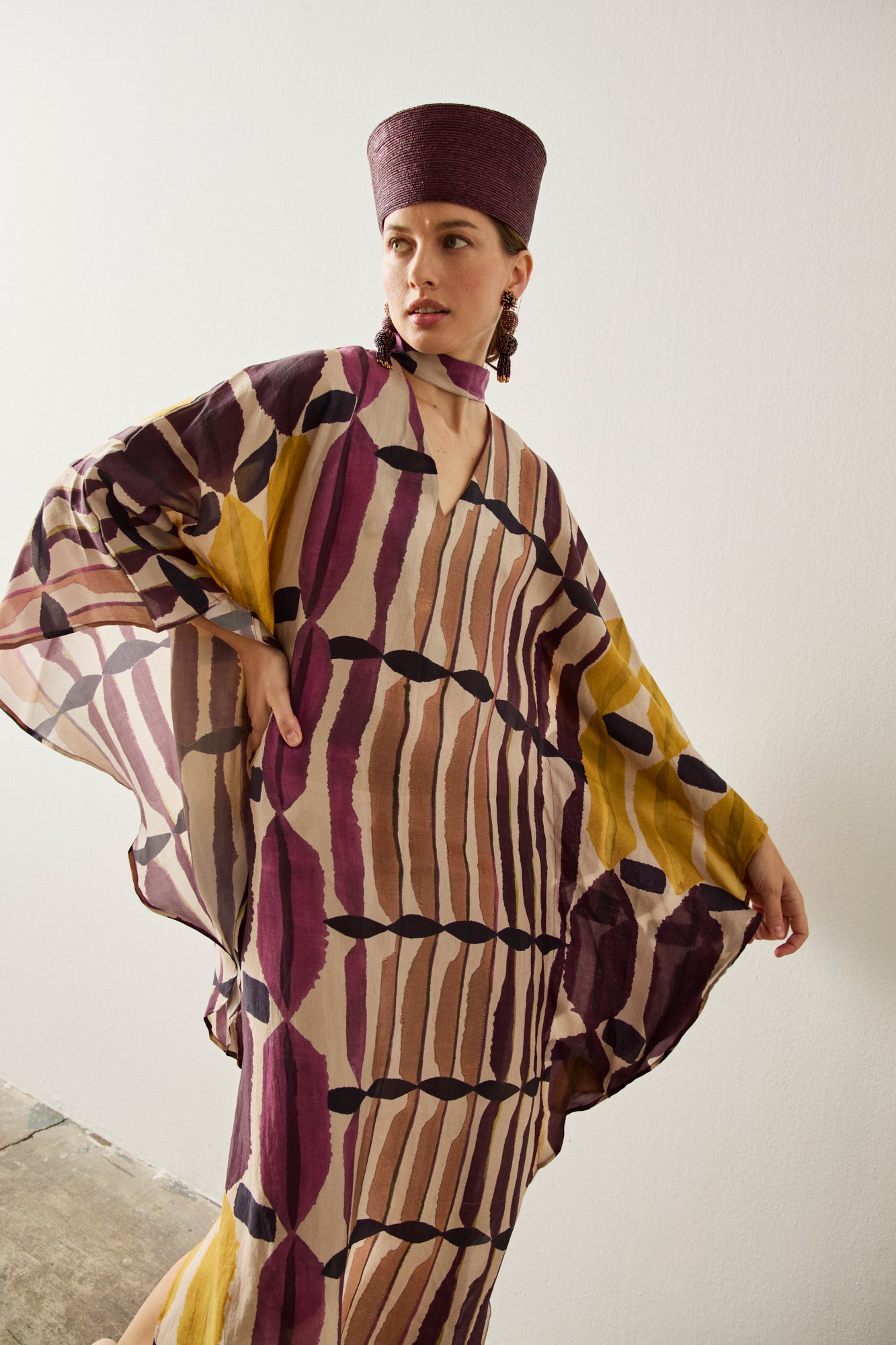 Vestido midi estampado fluido