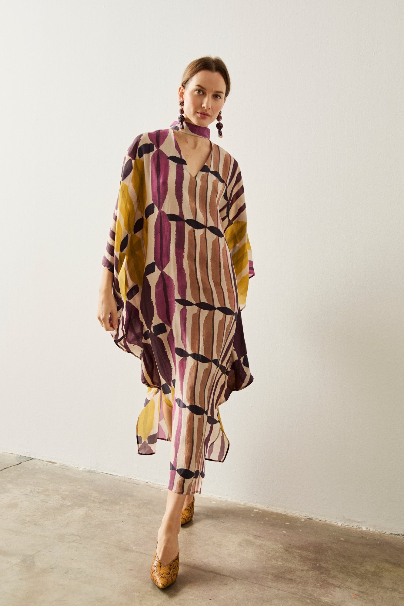 Vestido midi fluido estampado