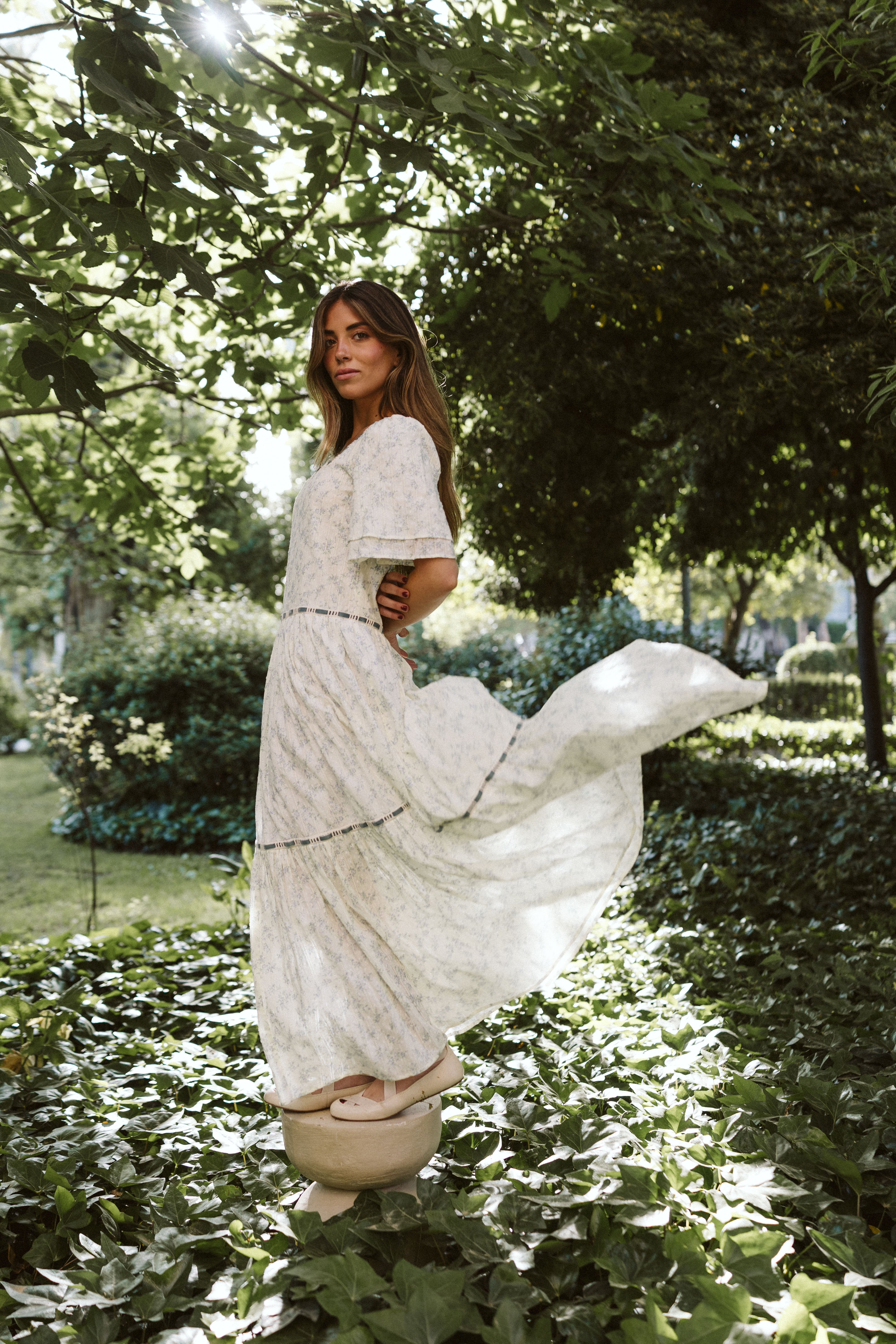 Blue floral Plumeti nightgown