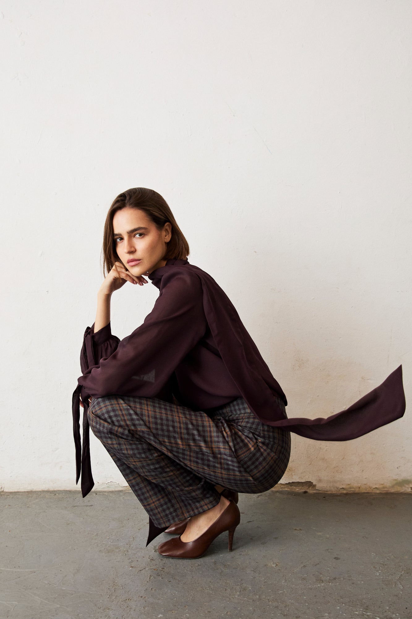 Serafina blouse, eggplant