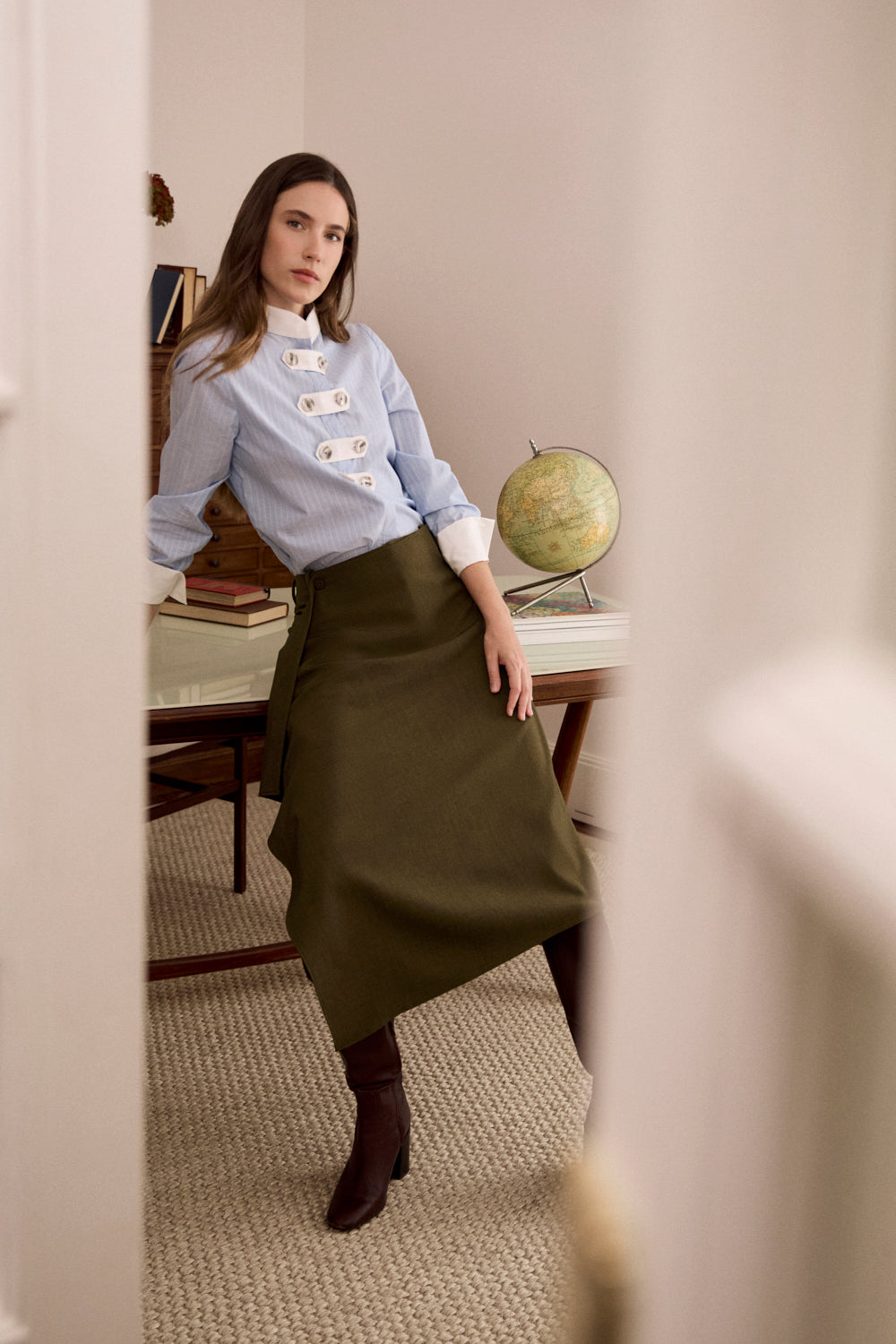 Camisa Diana Celeste Botones