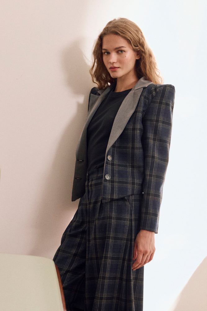 Chaqueta Lauren cuadros marino