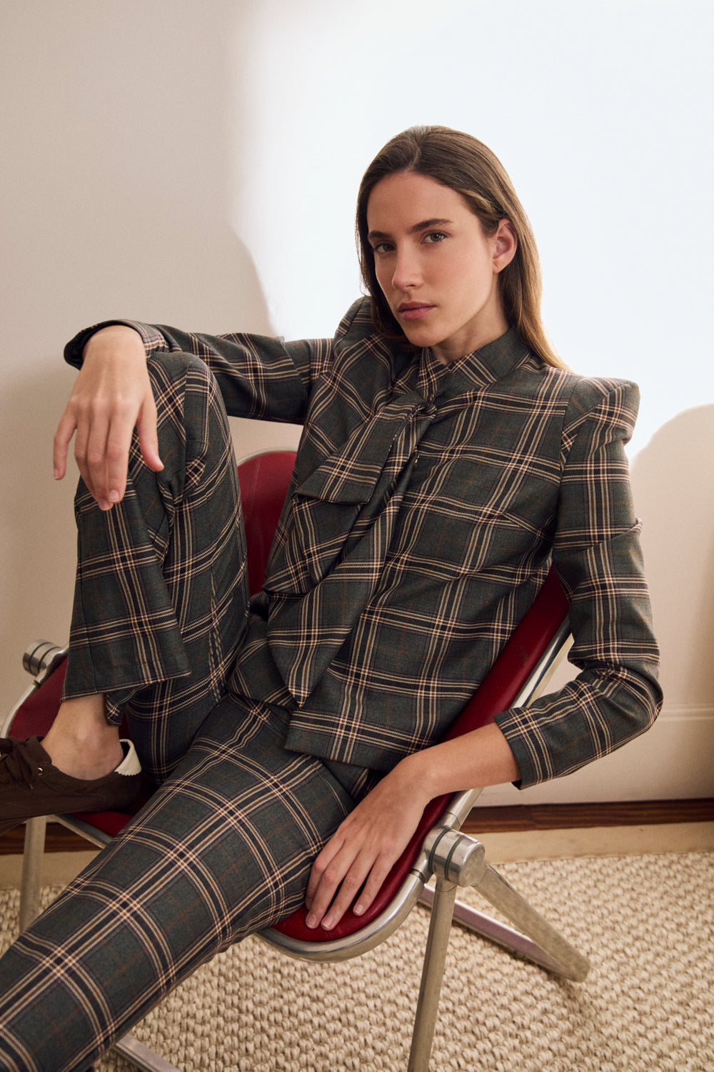 Chaqueta Lena Gris Cuadros