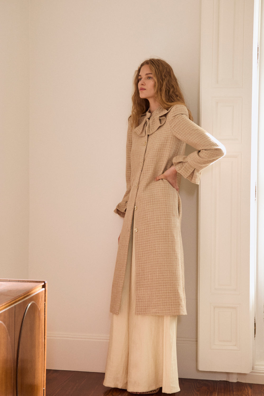 Carola Beige women’s occasion coat by Vogana