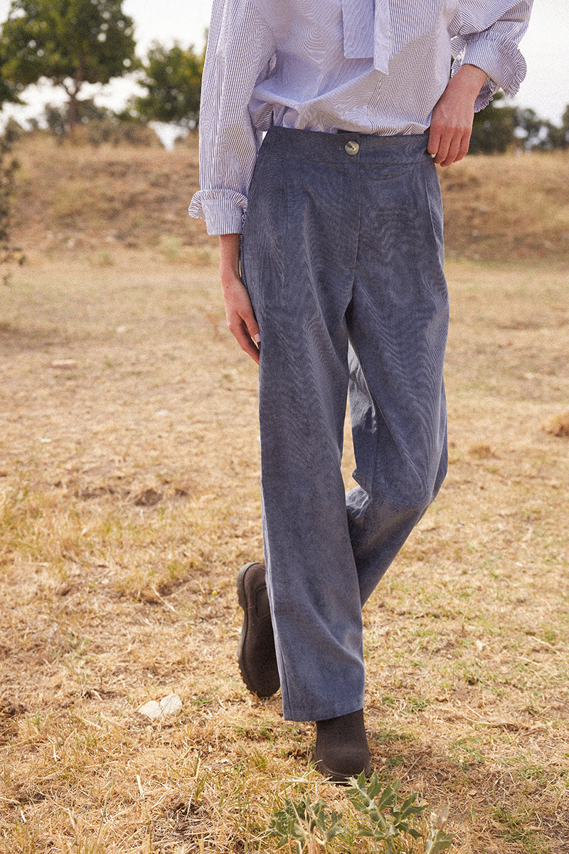 Betto Corduroy Blue Trousers