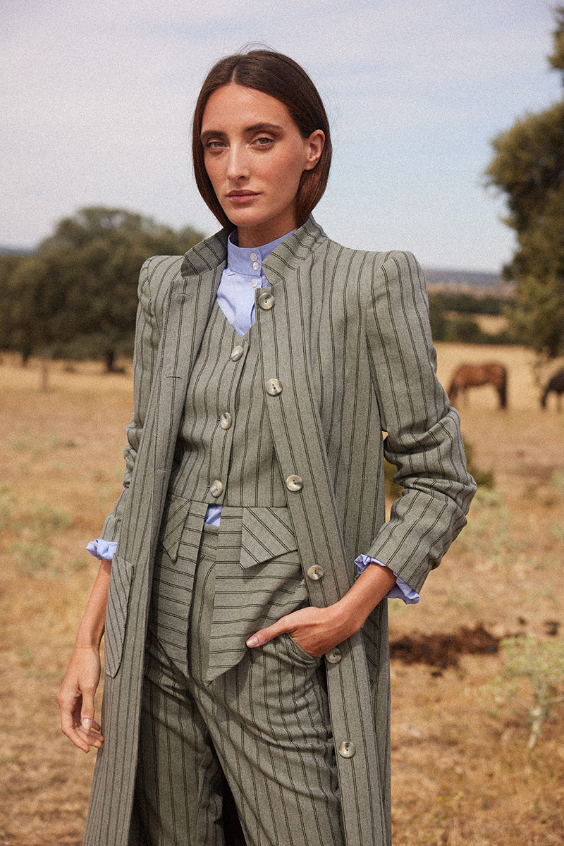 Green Striped Kaftan