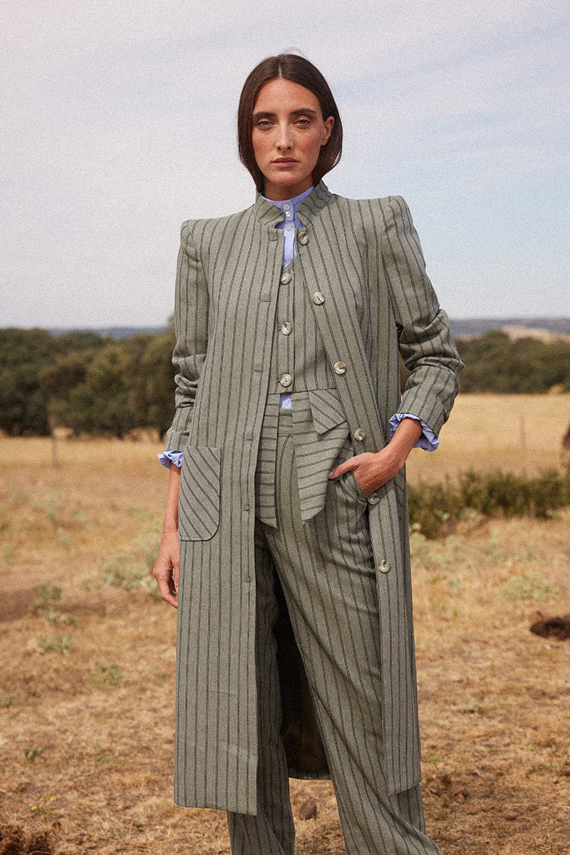 Green Striped Kaftan