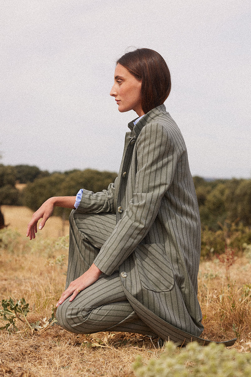 Green Striped Kaftan