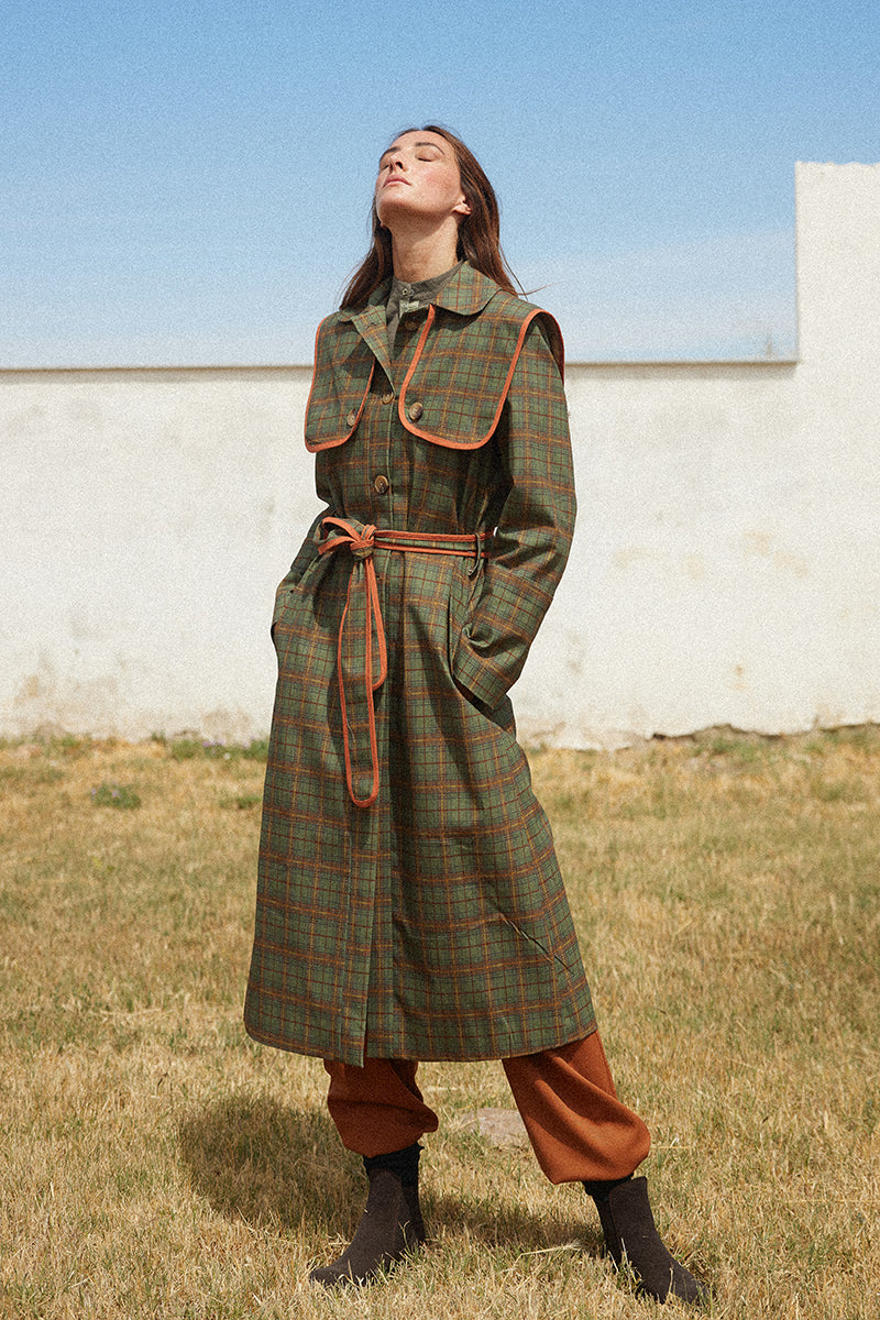Leonora Green Trench Coat