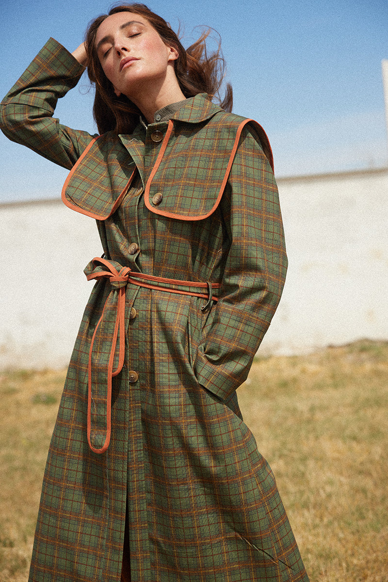 Leonora Green Trench Coat