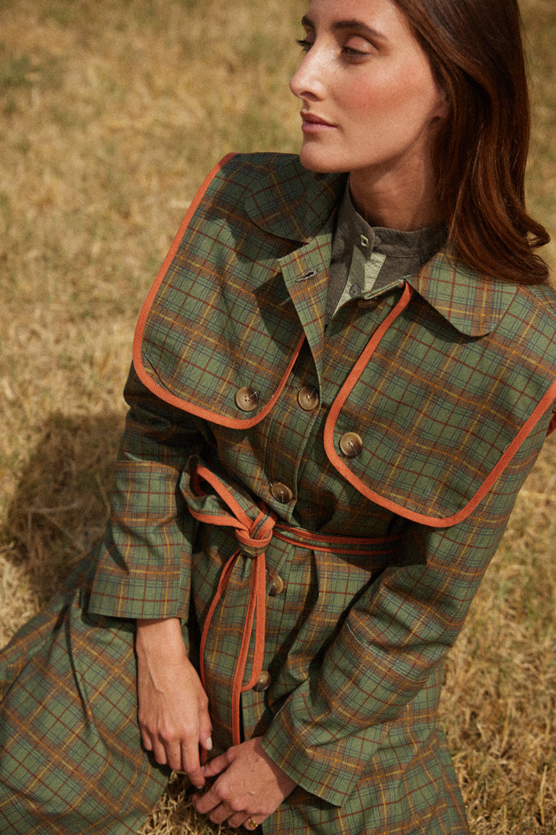 Leonora Green Trench Coat