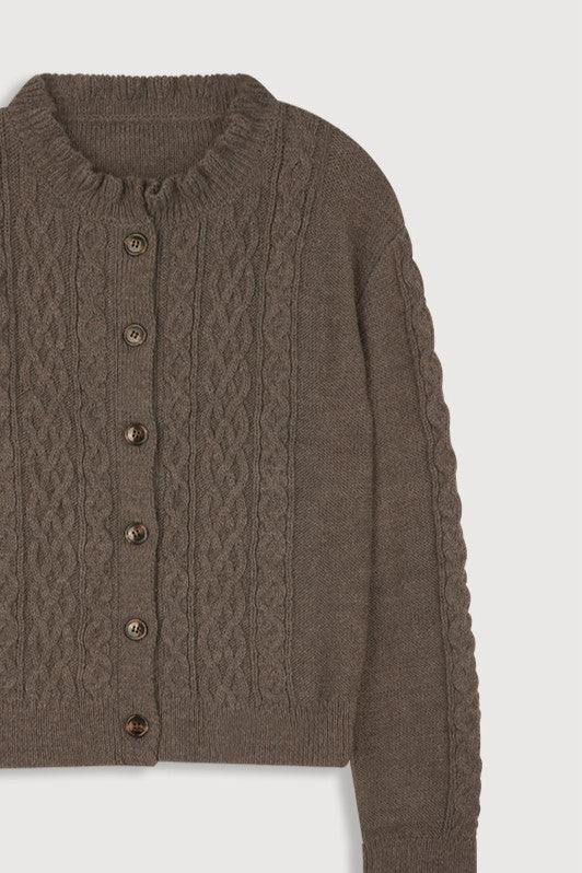 Cardigan de malha marrom