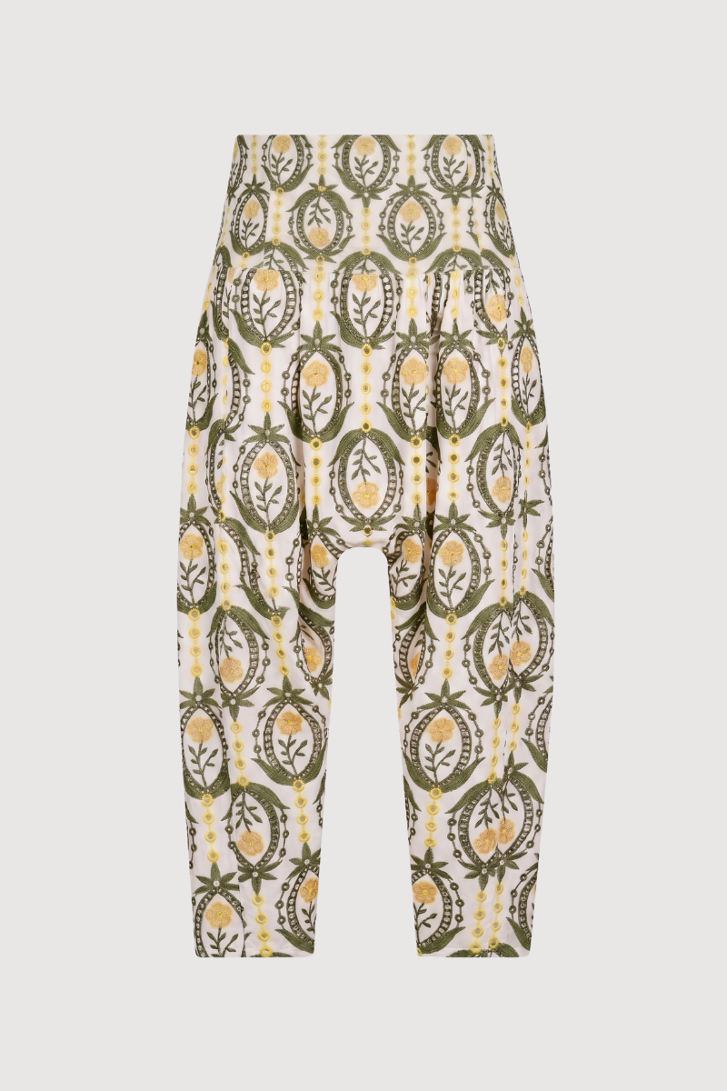 Pantalón Pilar Bordado Caqui