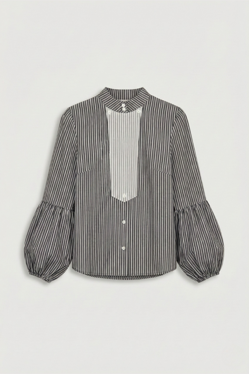 Camisa de rayas blanca y negra