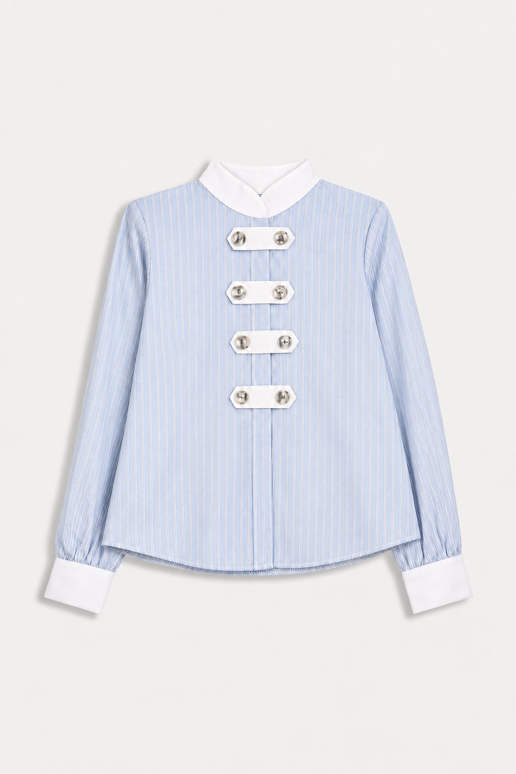 Camisa mujer rayas Celeste Botones