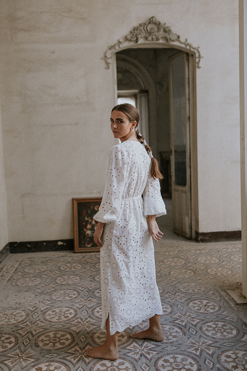 White Brocade Nightgown