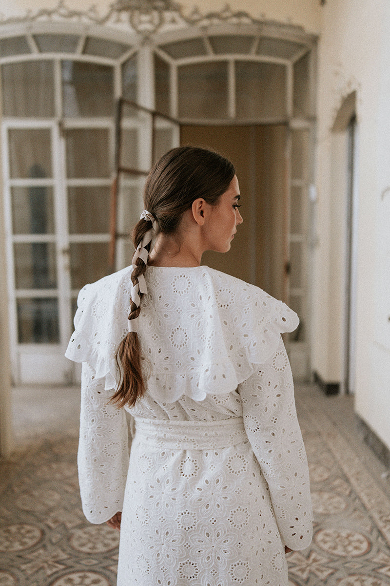 White Brocade Dressing Gown