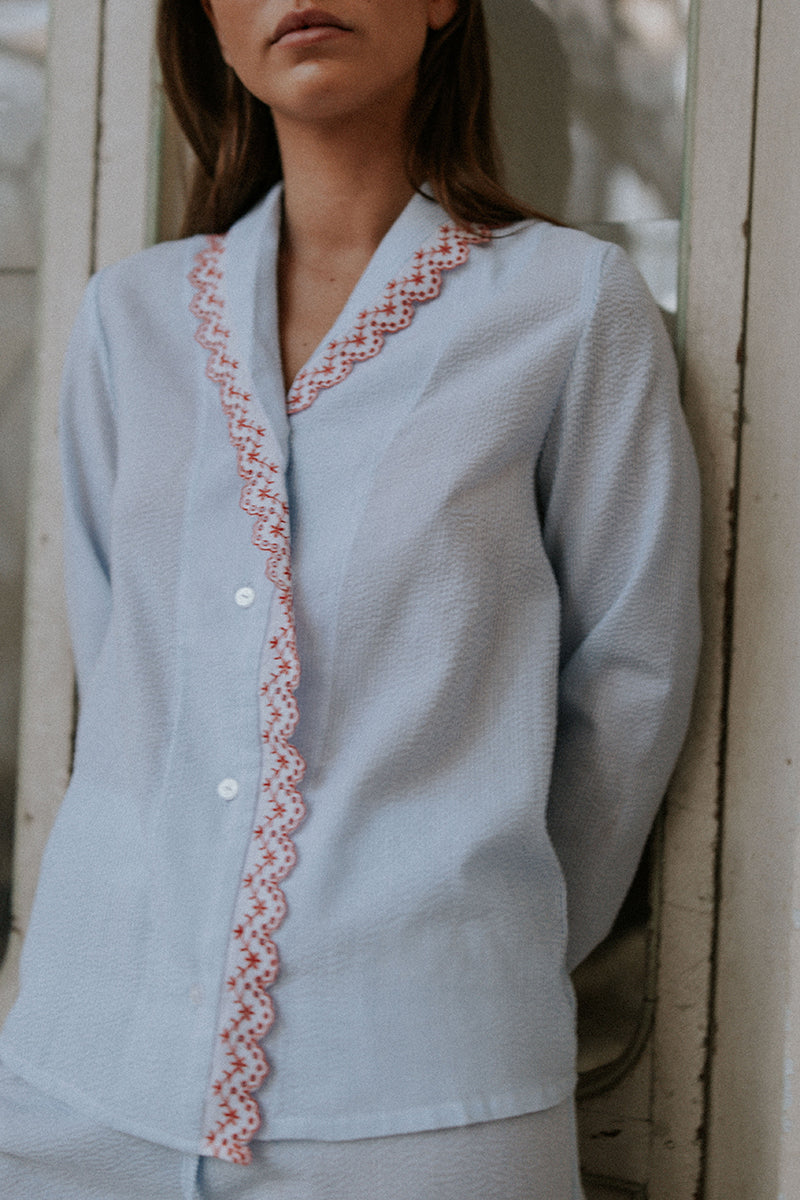 Light blue striped pajamas