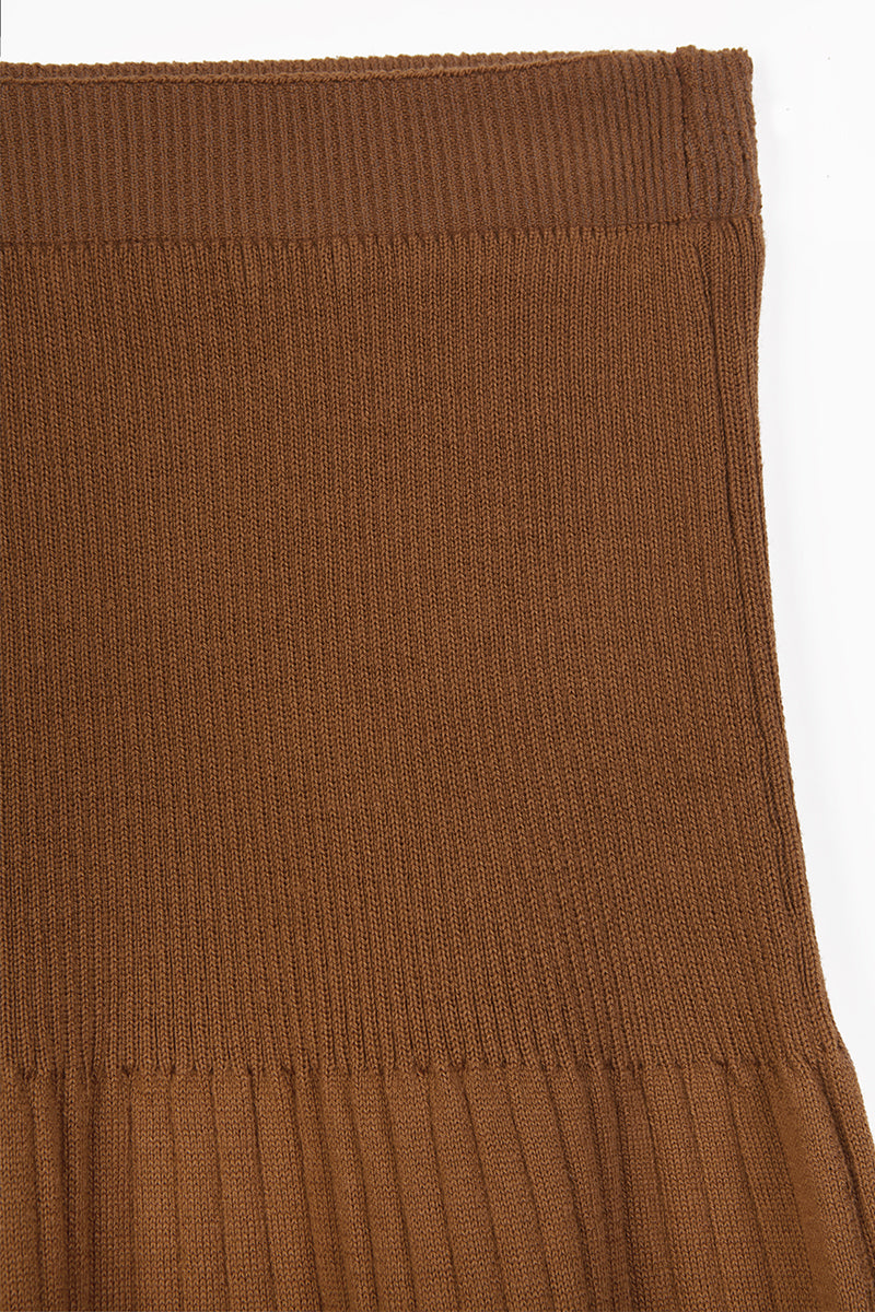 Caramel ribbed skirt