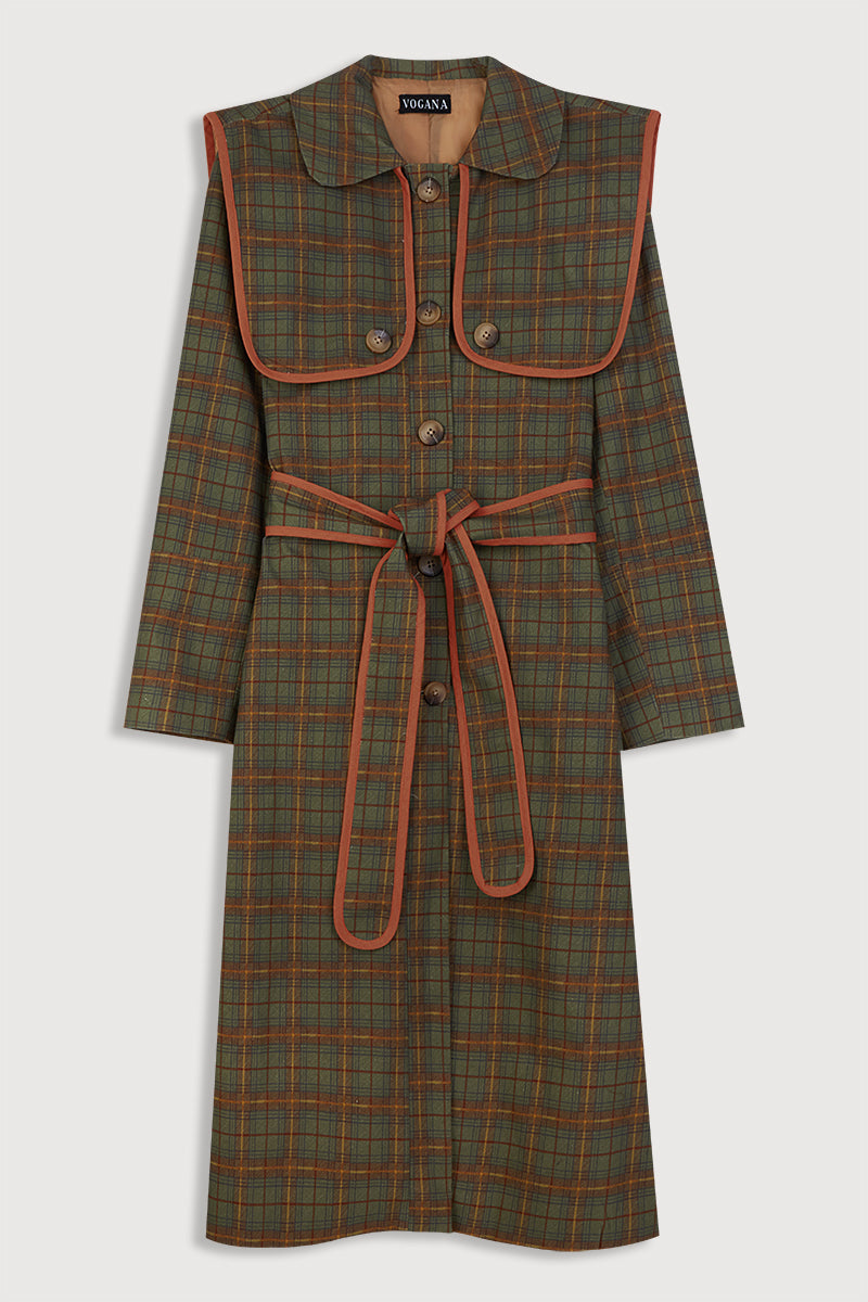 Leonora Green Trench Coat