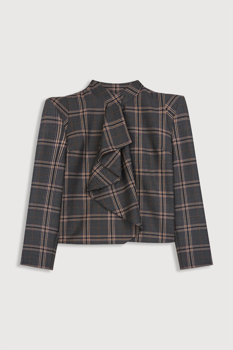 Chaqueta Lena Gris Cuadros