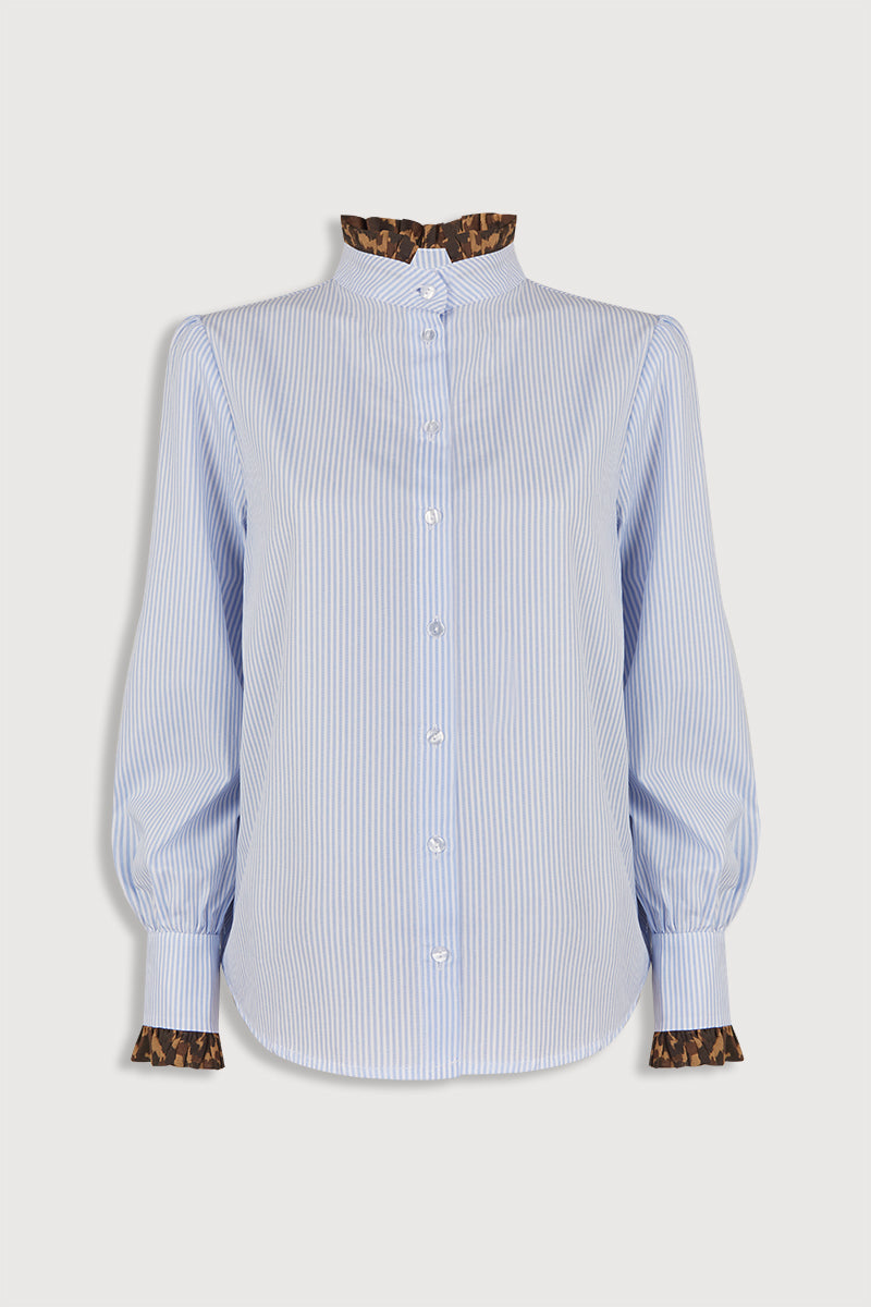Camisa Celeste Animal print
