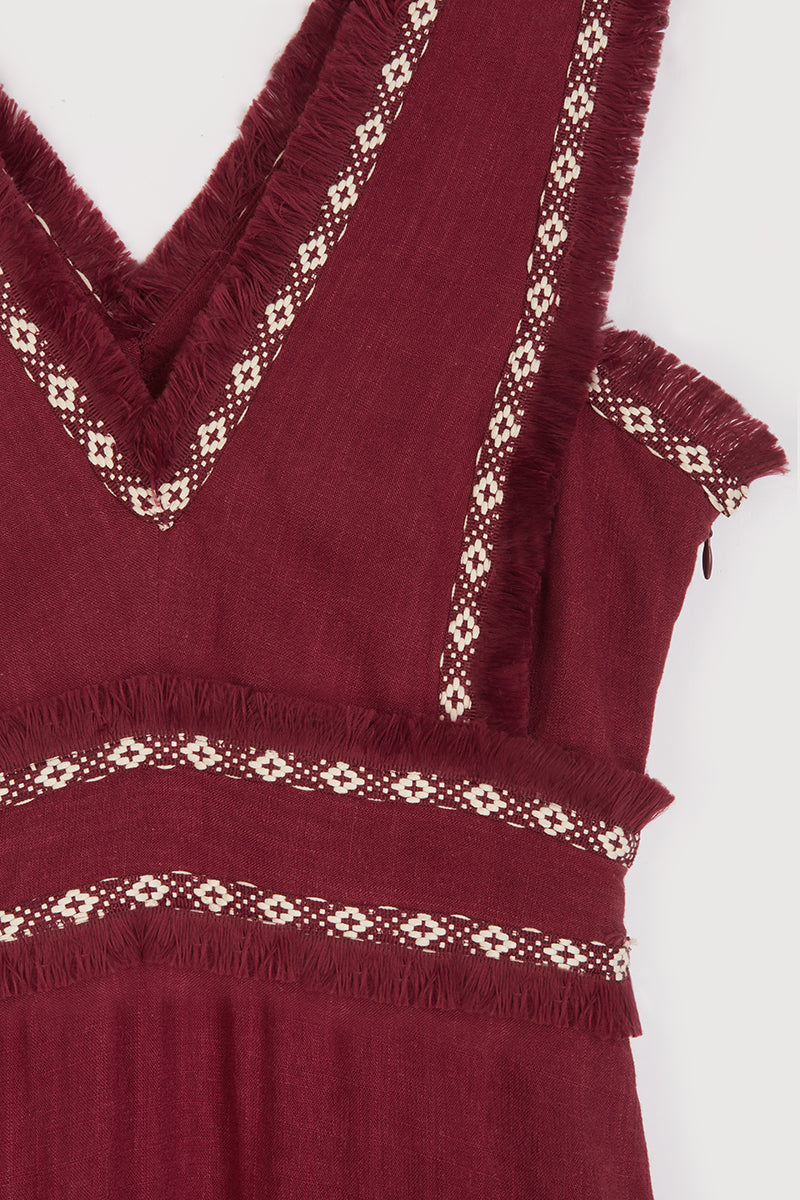 Vestido Grecca Burdeos