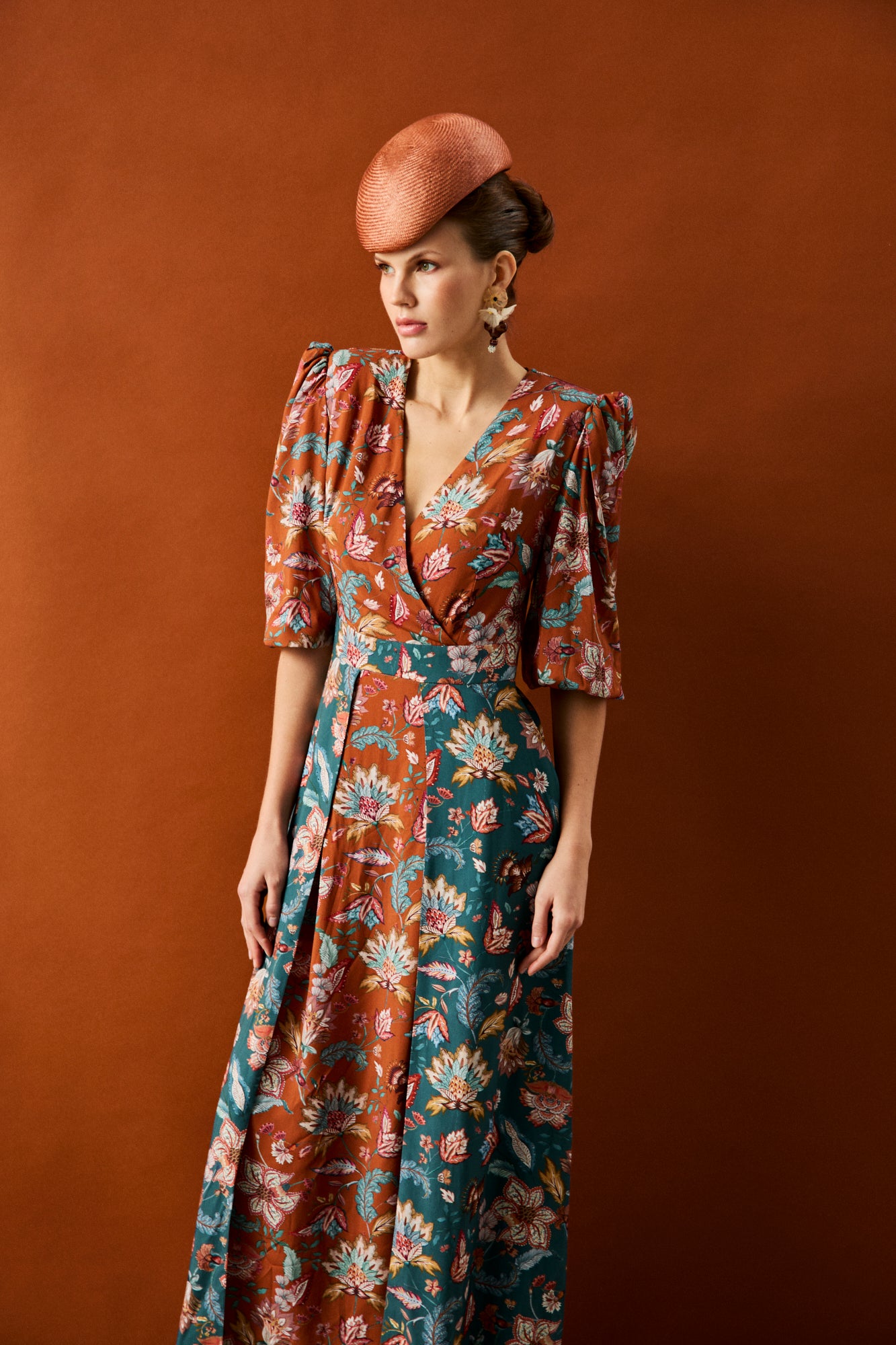 Vestido de fiesta midi estampado