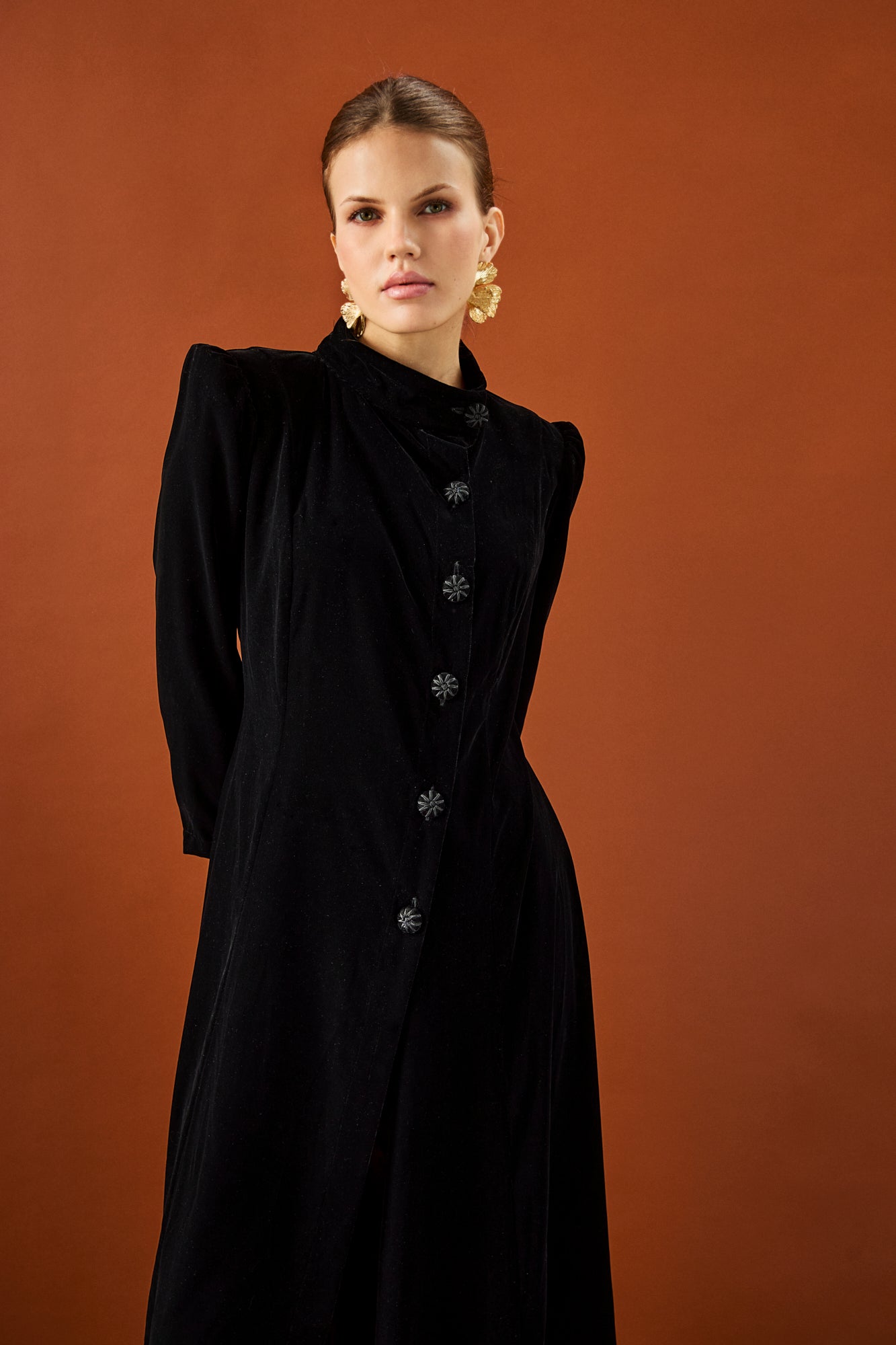 Vera velvet coat, black