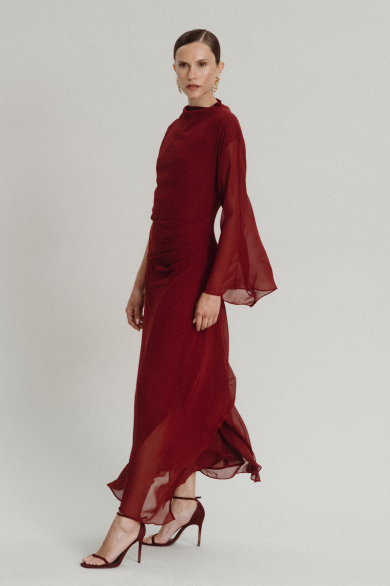 Fabrizia burgundy dress