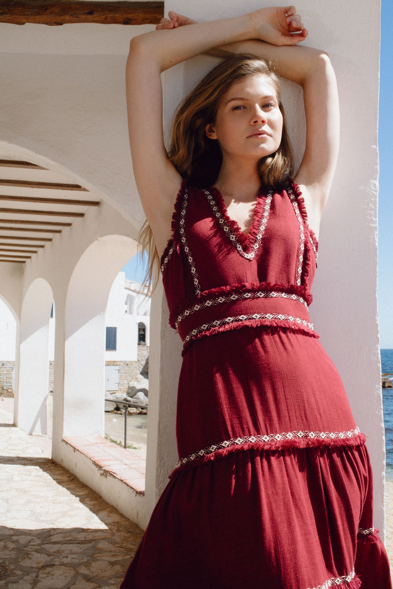 Vestido Grecca Burdeos