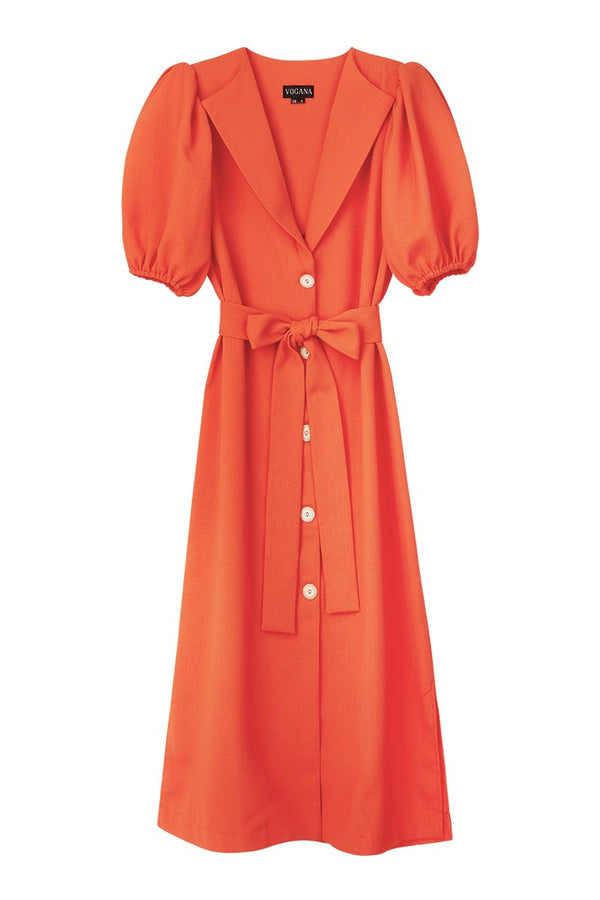 Vestido Camisa Laranja Caroline