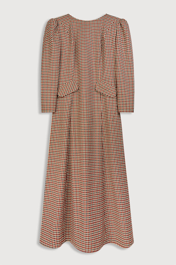 Babisa Dress Burgundy Checks