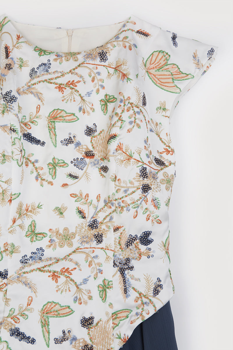 Vestido midi manga corta