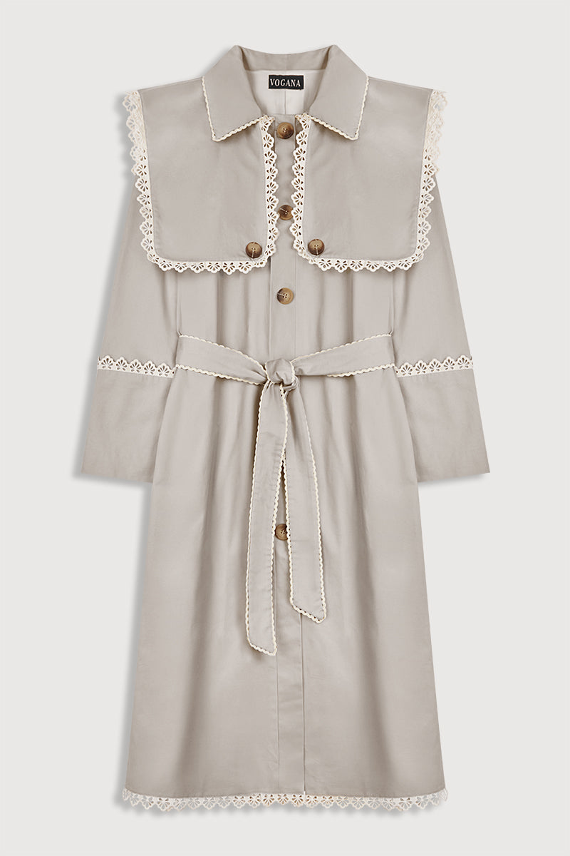 Gabardina Beige Puntilla