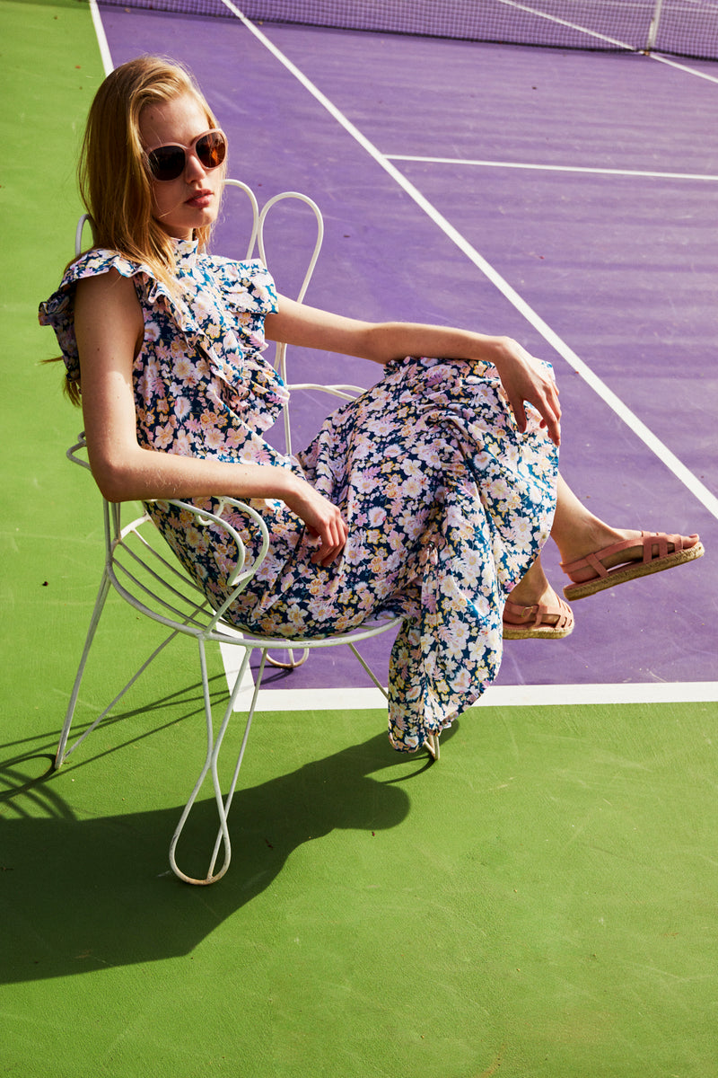 Vestido Sicilia Flores Azul